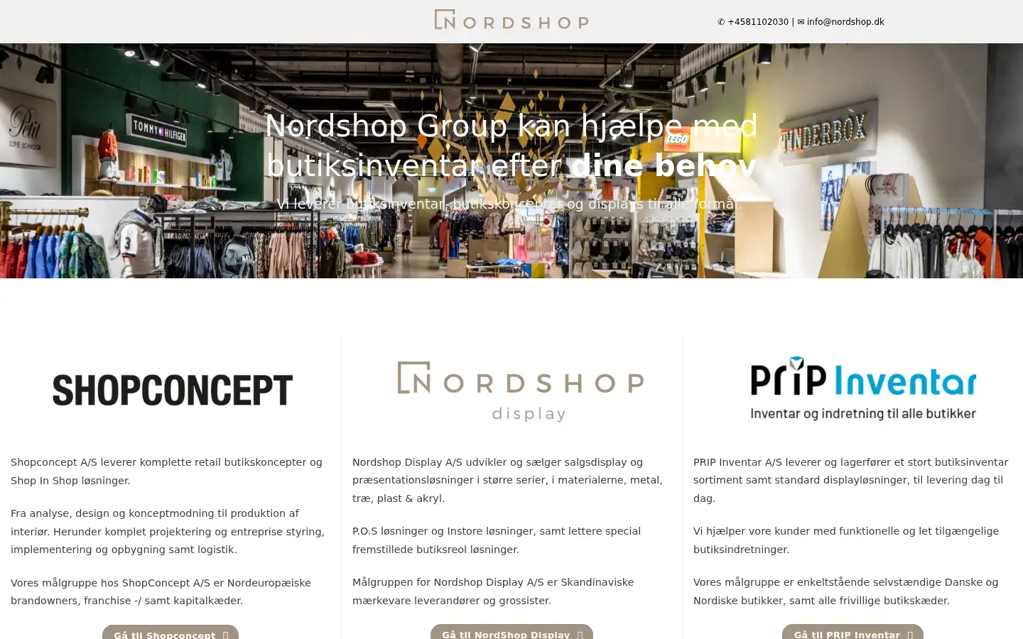 Screenshot of nordshop.dk