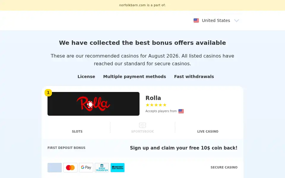 Screenshot of norfolkbarn.com