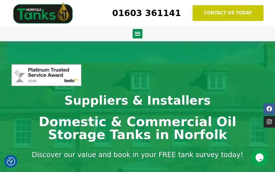 Screenshot of norfolktanks.co.uk
