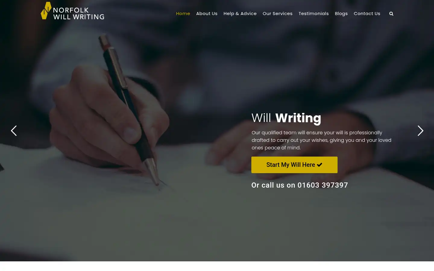 Screenshot of norfolkwillwriting.co.uk