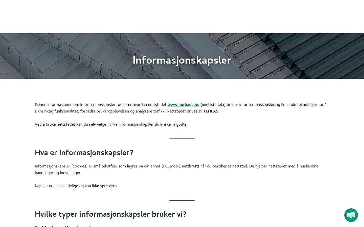 Screenshot of norhage.no