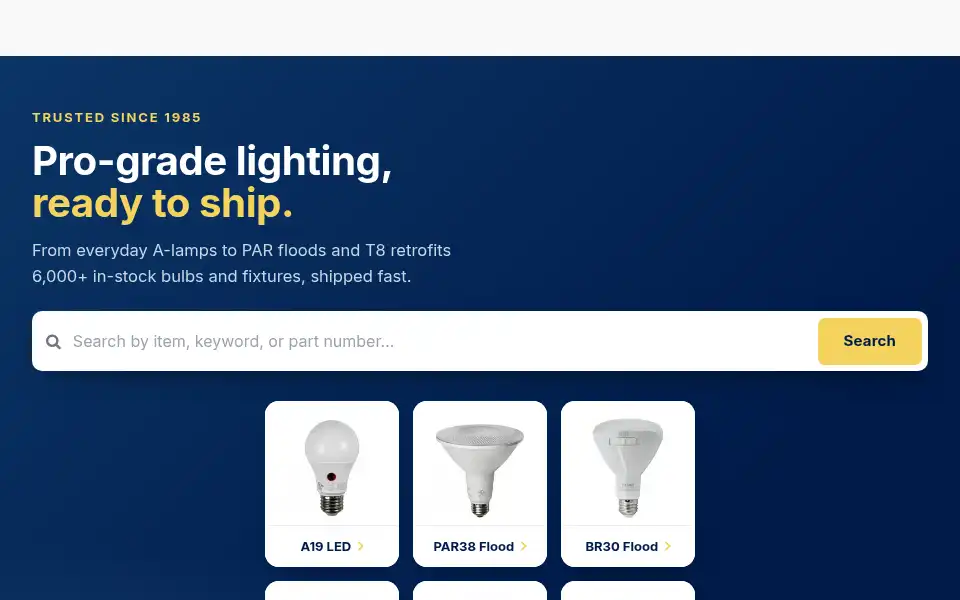 Screenshot of normanlamps.com