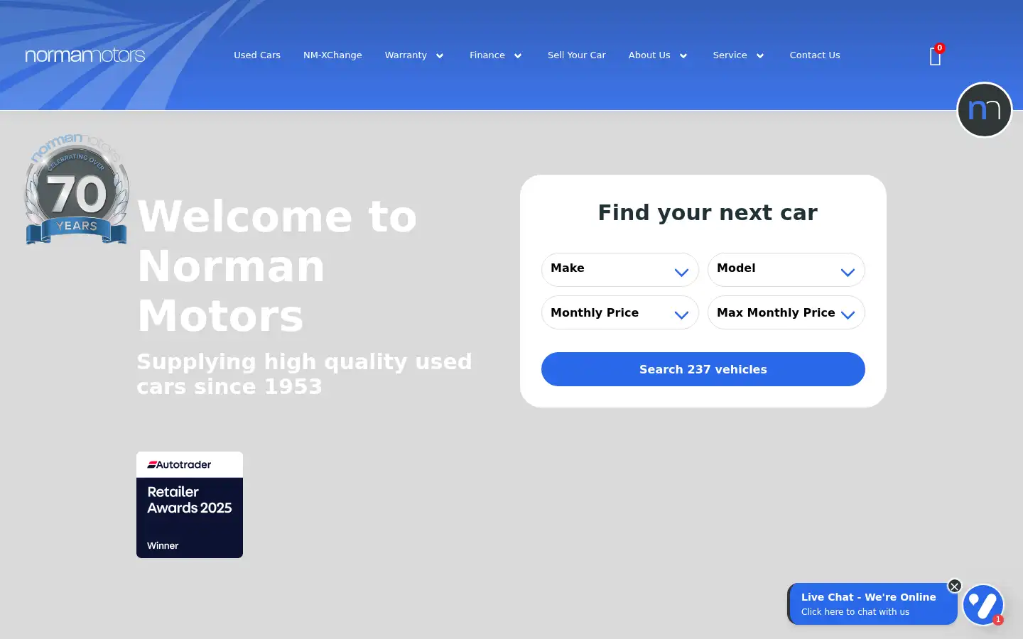 Screenshot of normanmotors.co.uk