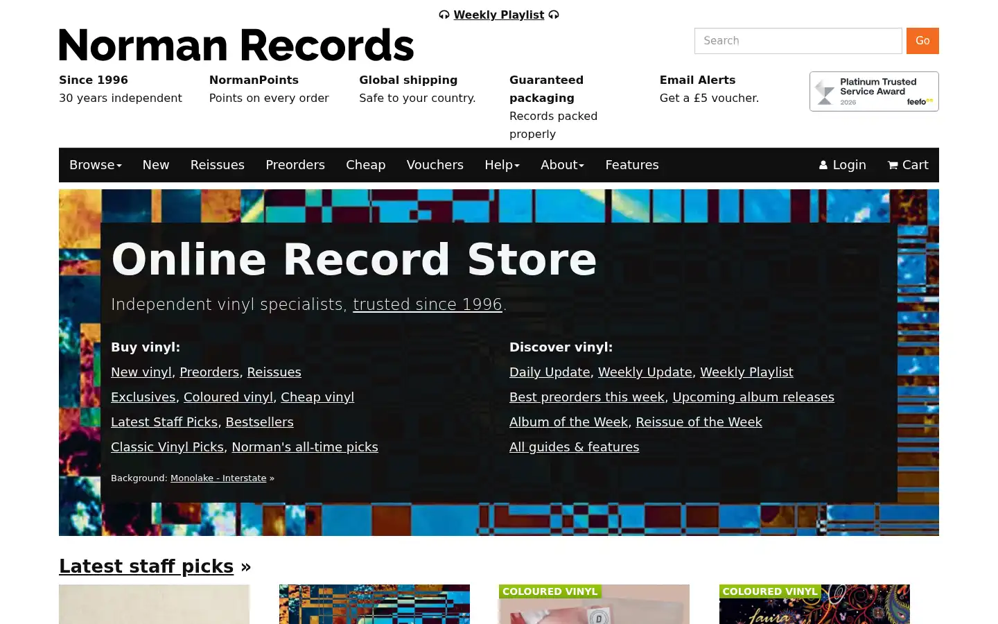 Screenshot of normanrecords.com