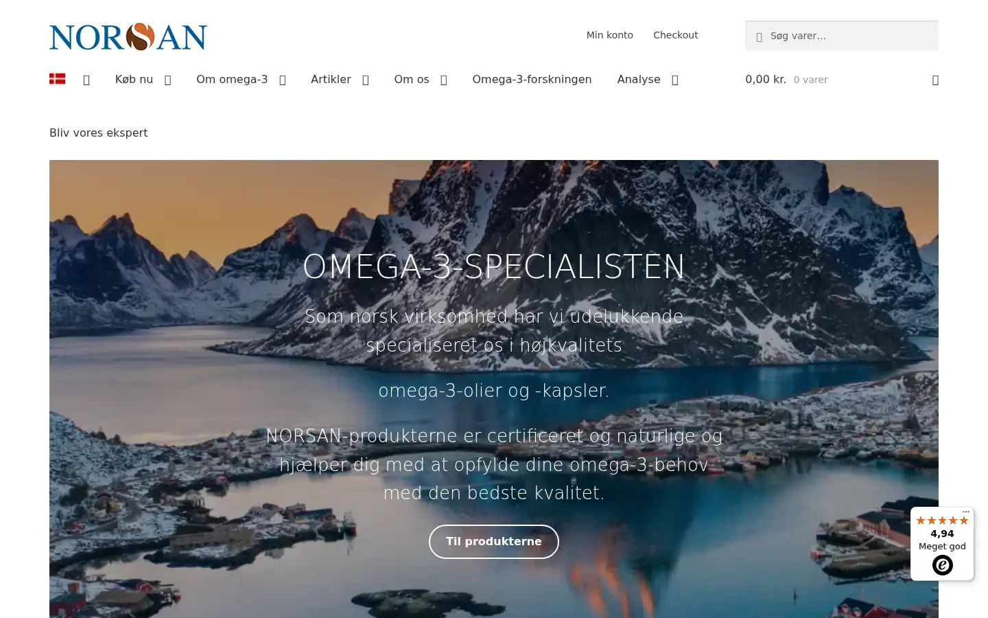 Screenshot of norsan.dk
