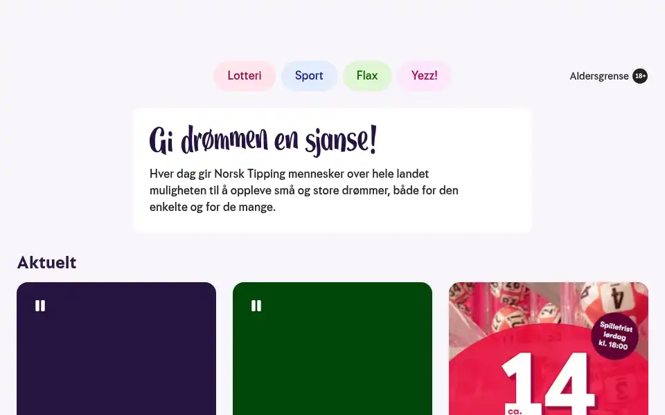 Screenshot of norsk-tipping.no