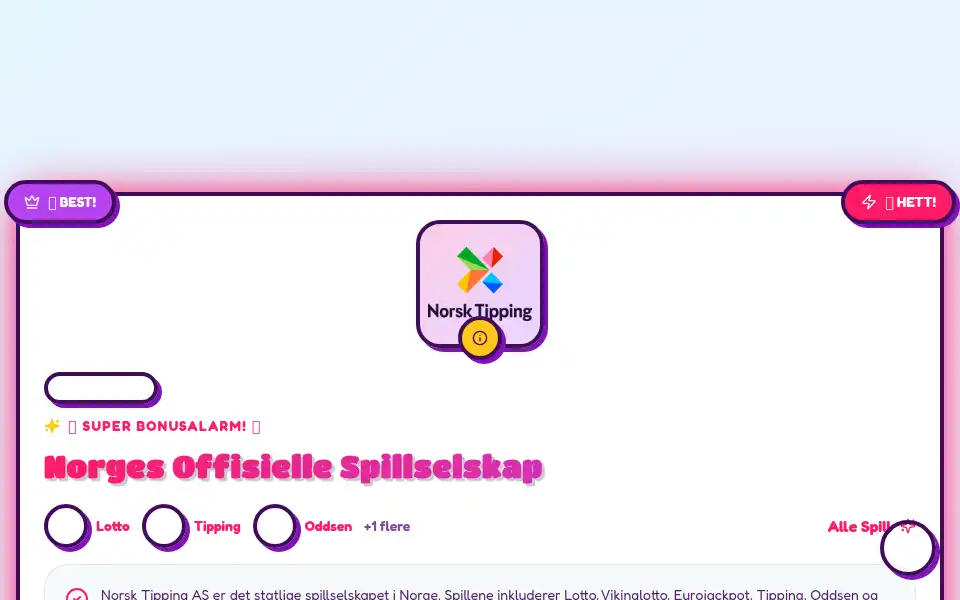 Screenshot of norske-spill-joy.fun