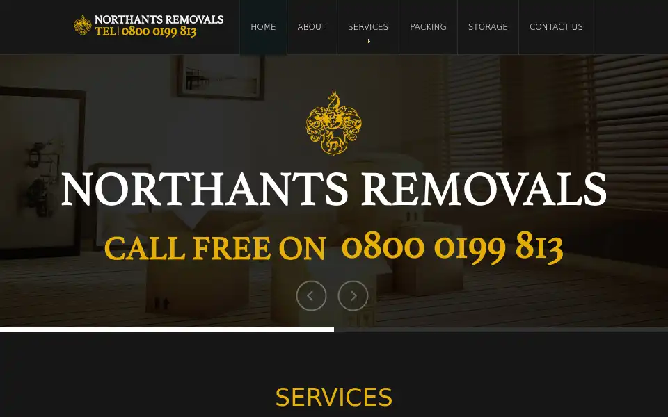 Screenshot of northantsremovals.co.uk