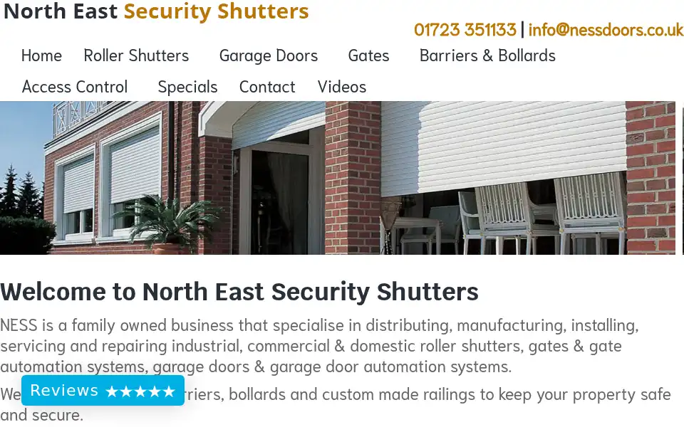 Screenshot of northeastsecurityshutters.co.uk