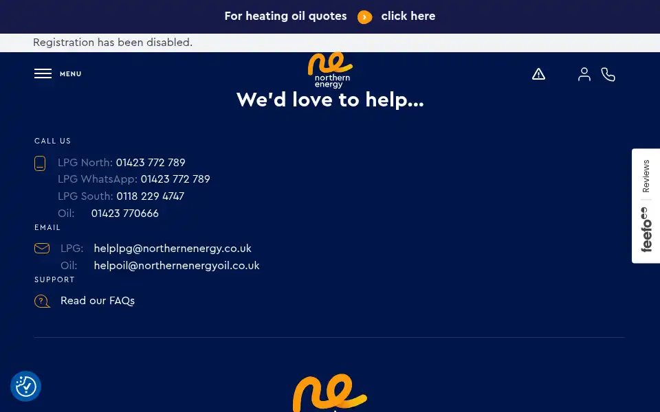 Screenshot of northernenergy.co.uk