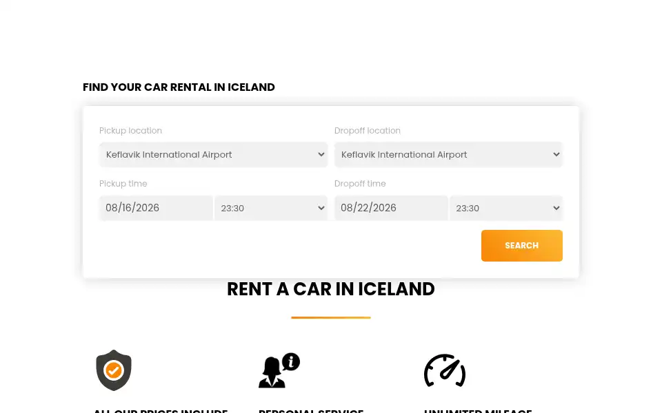 Screenshot of northernlightscarrental.is