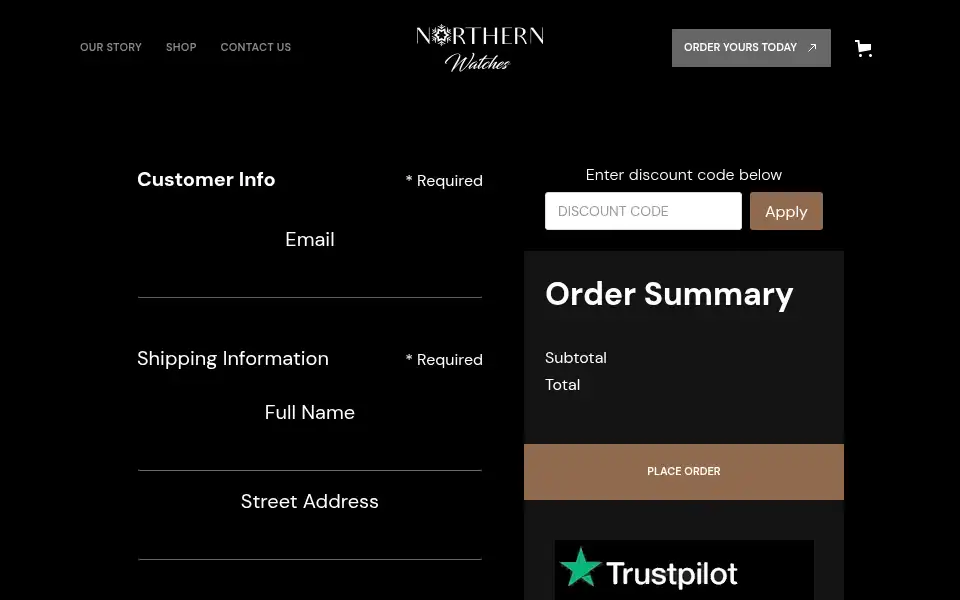 Screenshot of northernwatches.com