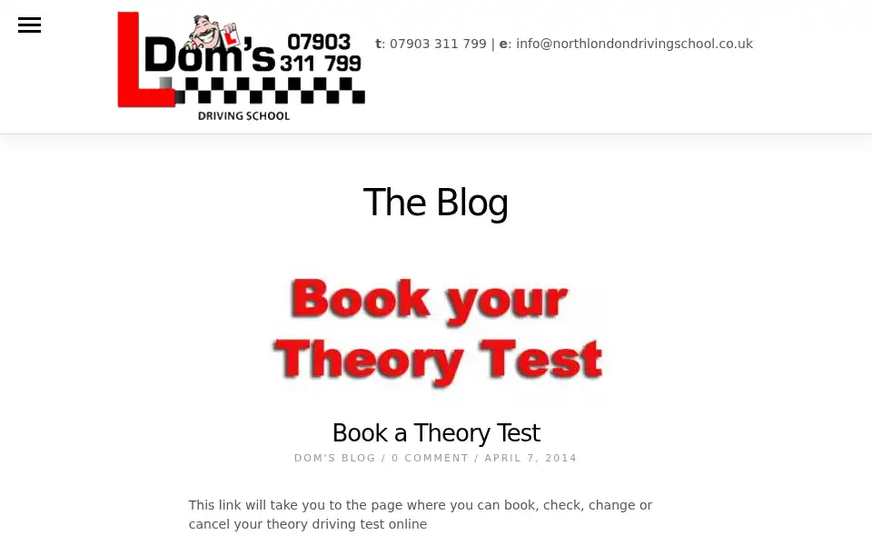 Screenshot of northlondondrivingschool.co.uk