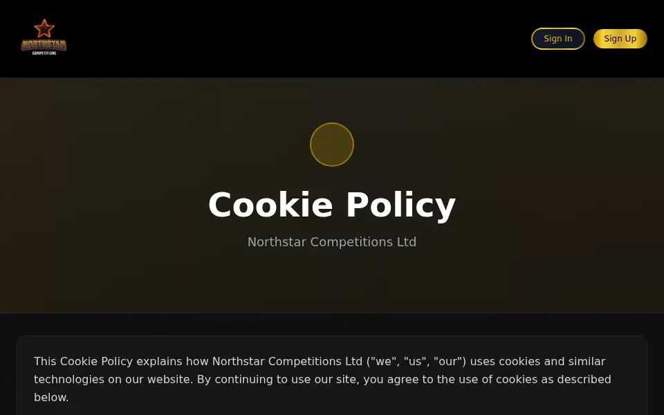 Screenshot of northstarcompetitions.co.uk