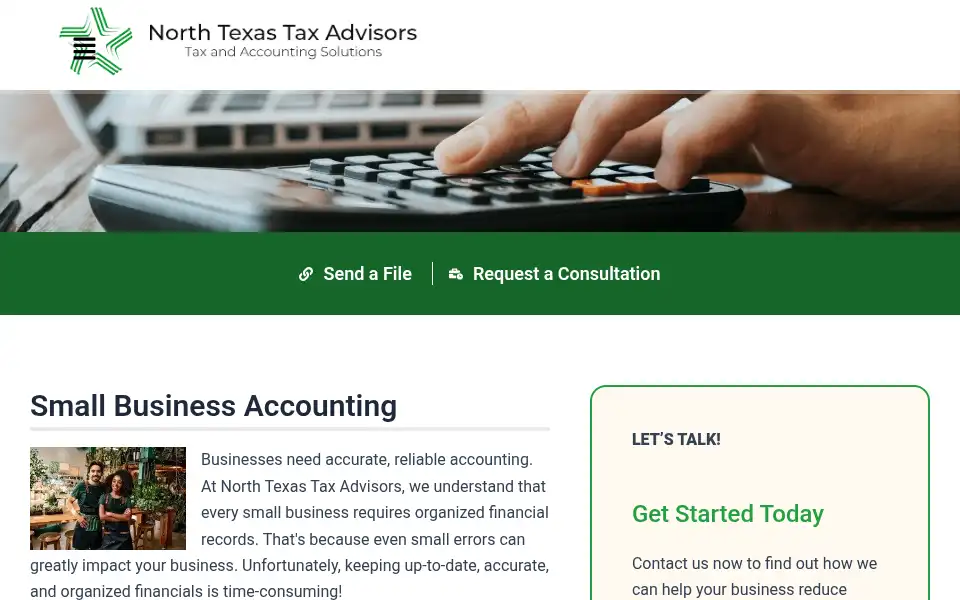 Screenshot of northtexastaxadvisors.com