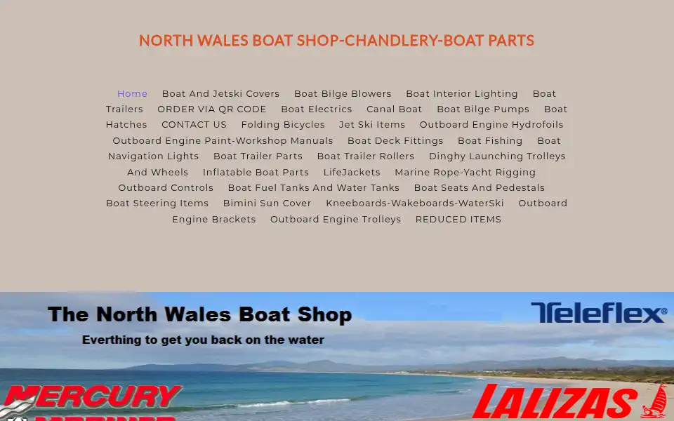 Screenshot of northwalesboatshop.com