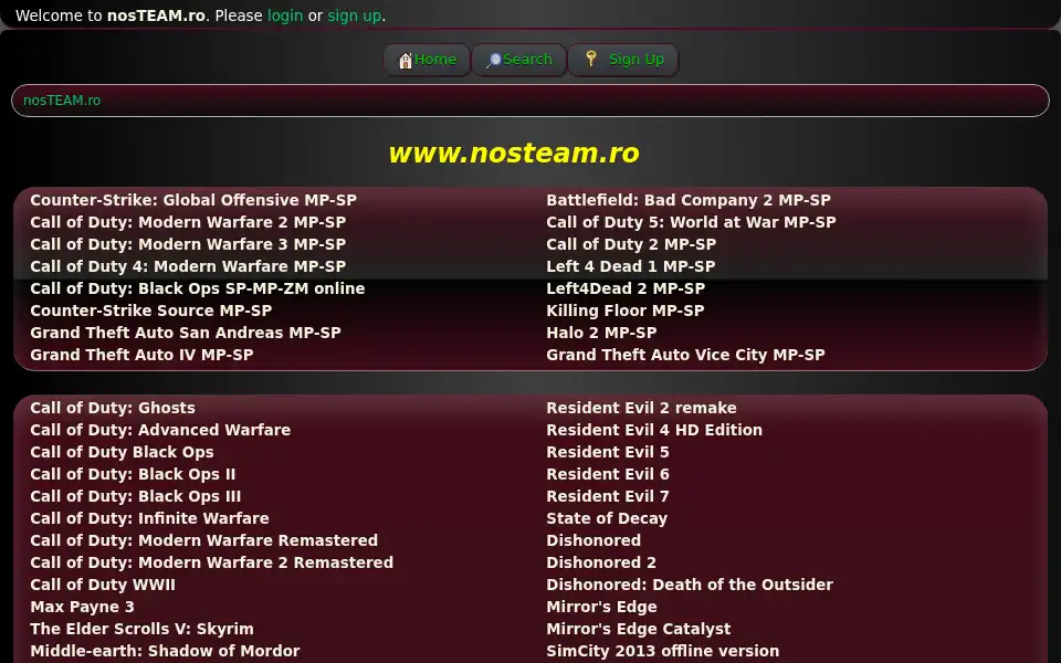 Screenshot of nosteam.ro