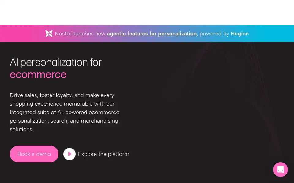 Screenshot of nosto.com