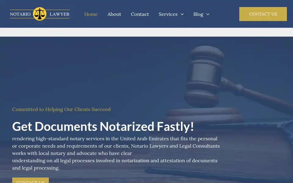 Screenshot of notariolawyersuae.com