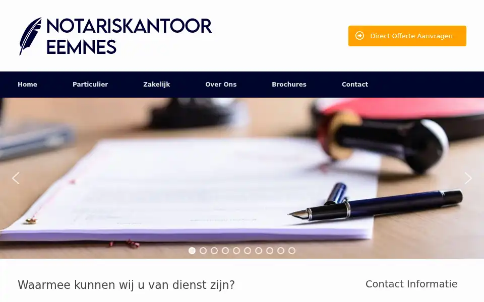 Screenshot of notariskantooreemnes.nl
