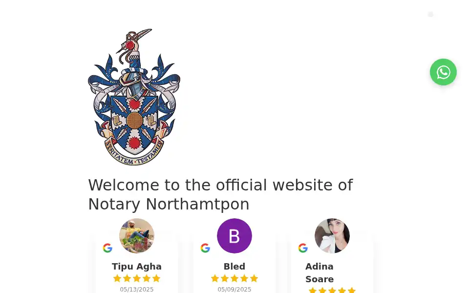 Screenshot of notarynorthampton.co.uk