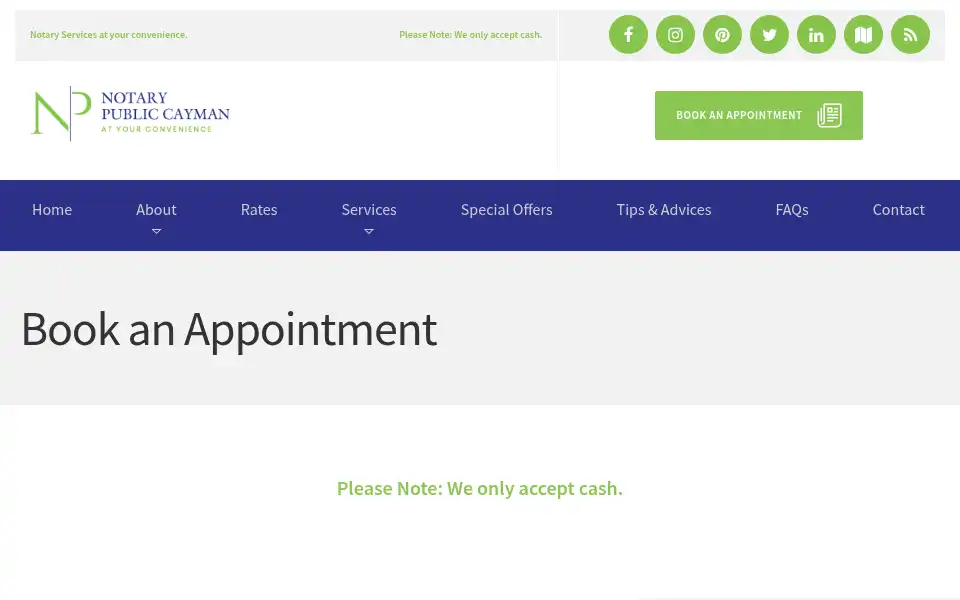 Screenshot of notarypubliccayman.com
