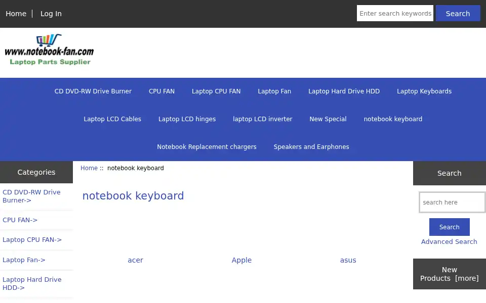 Screenshot of notebook-fan.com