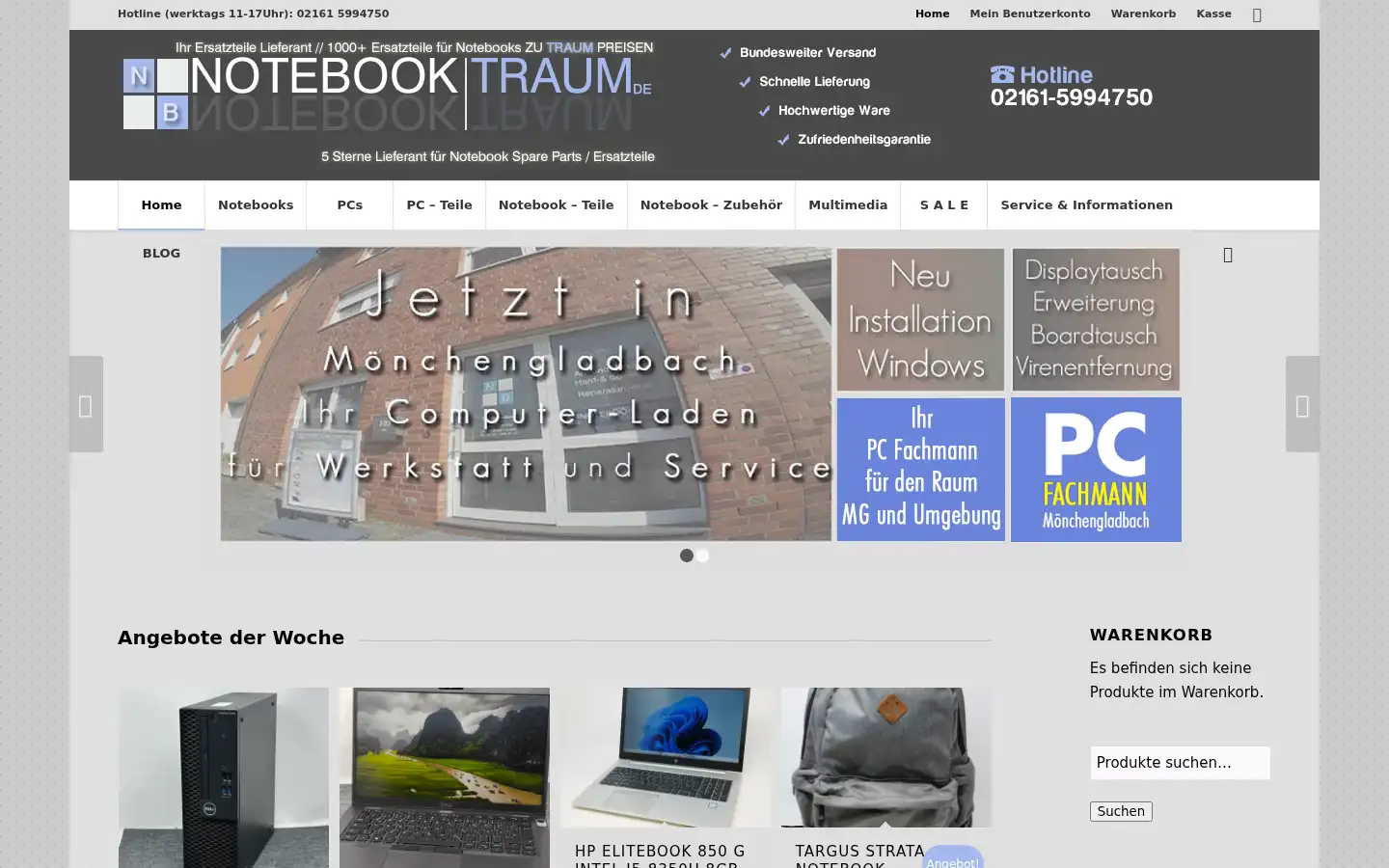 Screenshot of notebook-traum.de