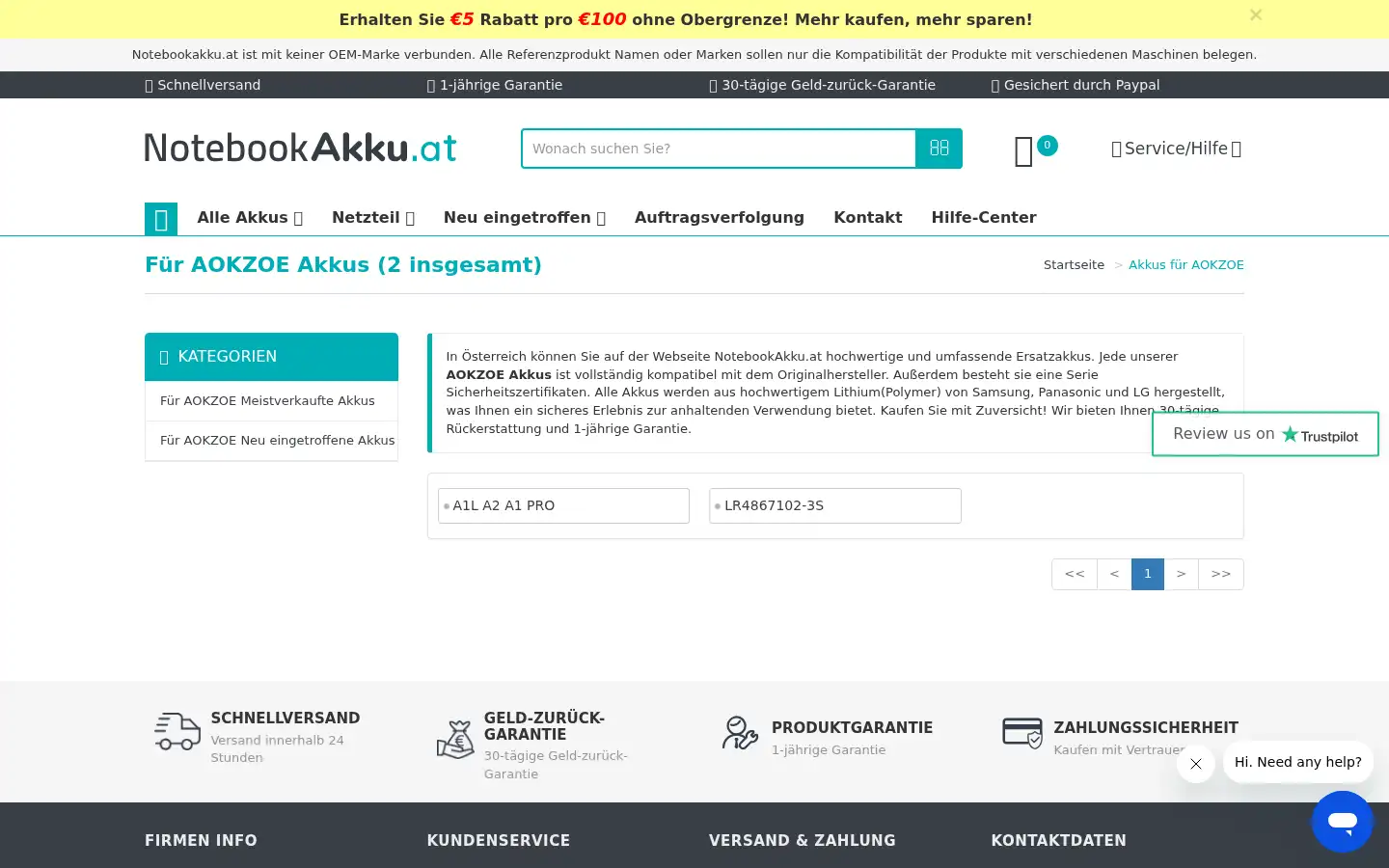 Screenshot of notebookakku.at