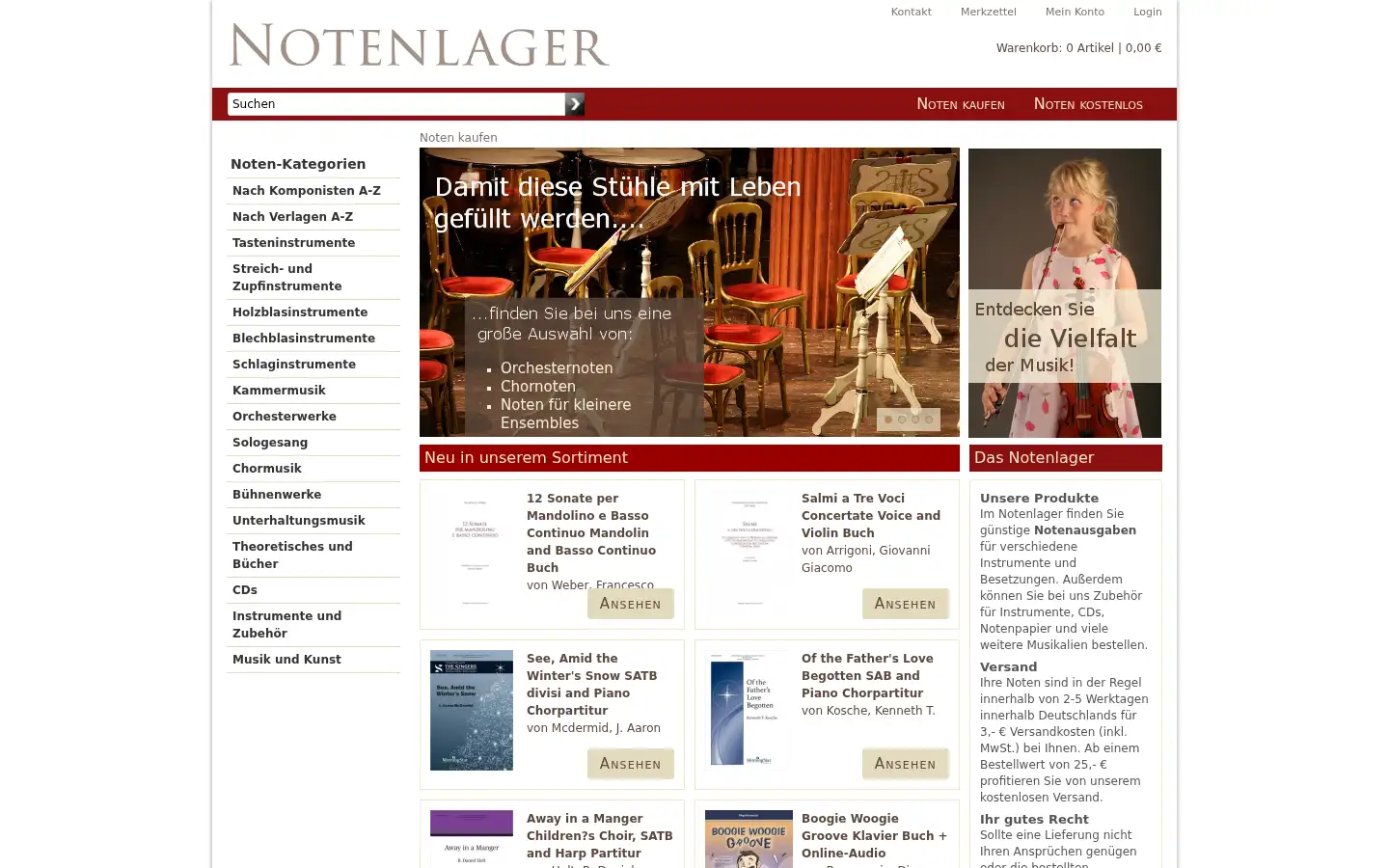 Screenshot of notenlager.de