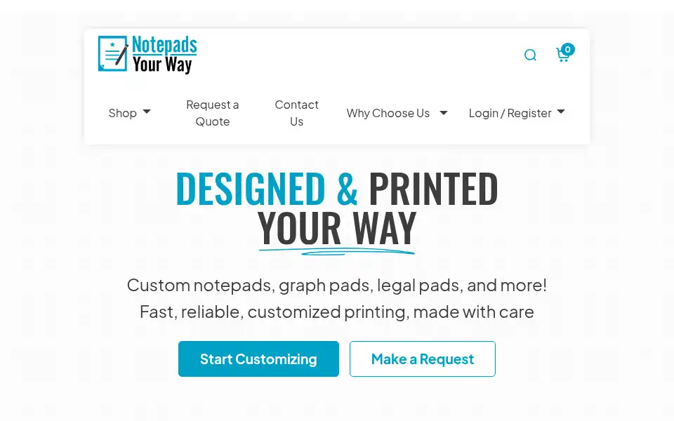 Screenshot of notepadsyourway.com