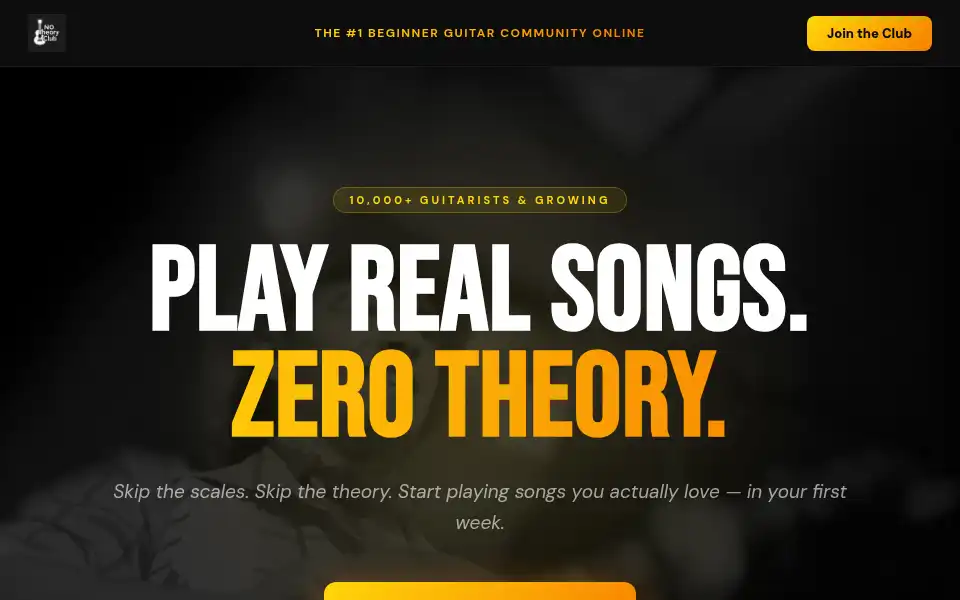 Screenshot of notheoryclub.com