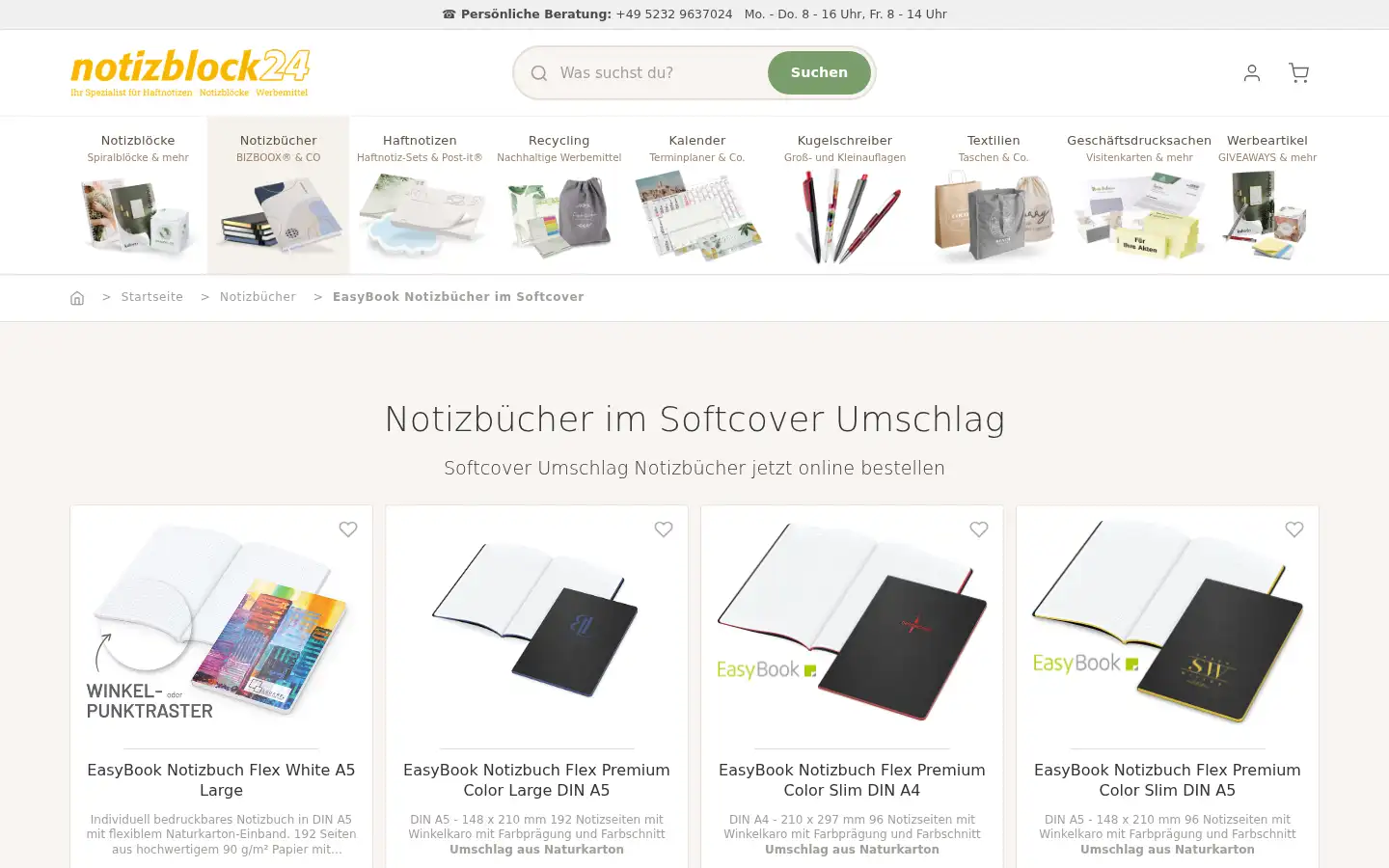 Screenshot of notizblock24.de