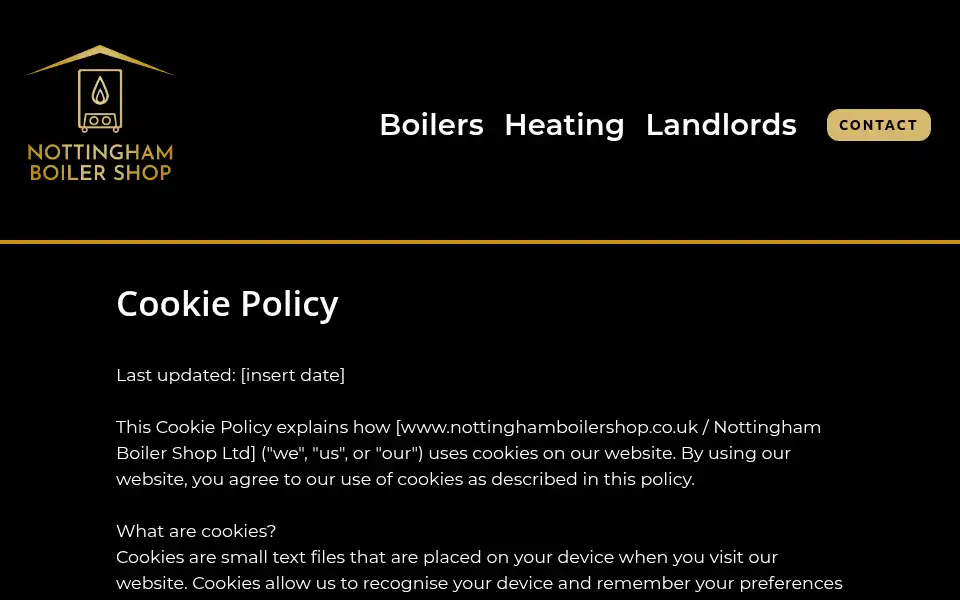 Screenshot of nottinghamboilershop.co.uk