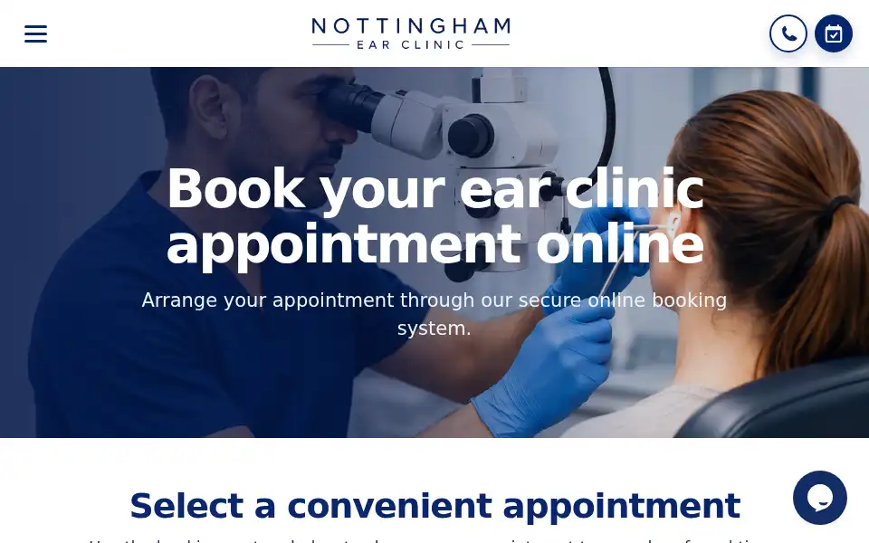 Screenshot of nottinghamearclinic.co.uk