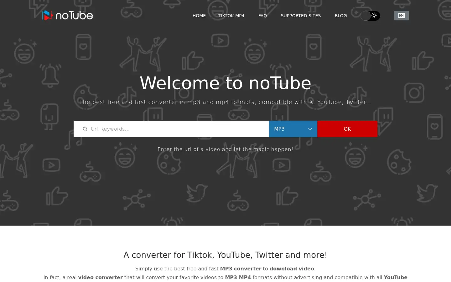 Screenshot of notube.net