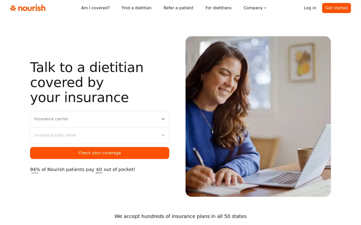 Screenshot of nourish.com
