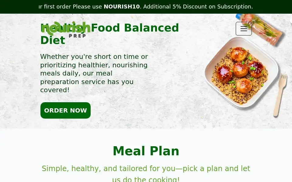 Screenshot of nourishprep.co.uk