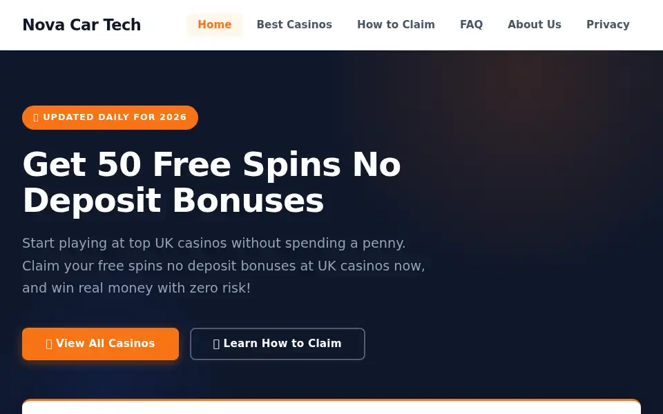 Screenshot of novacartech.co.uk