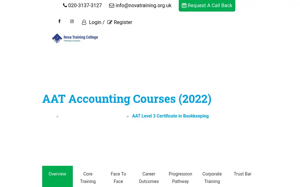 Screenshot of novacollege.org.uk