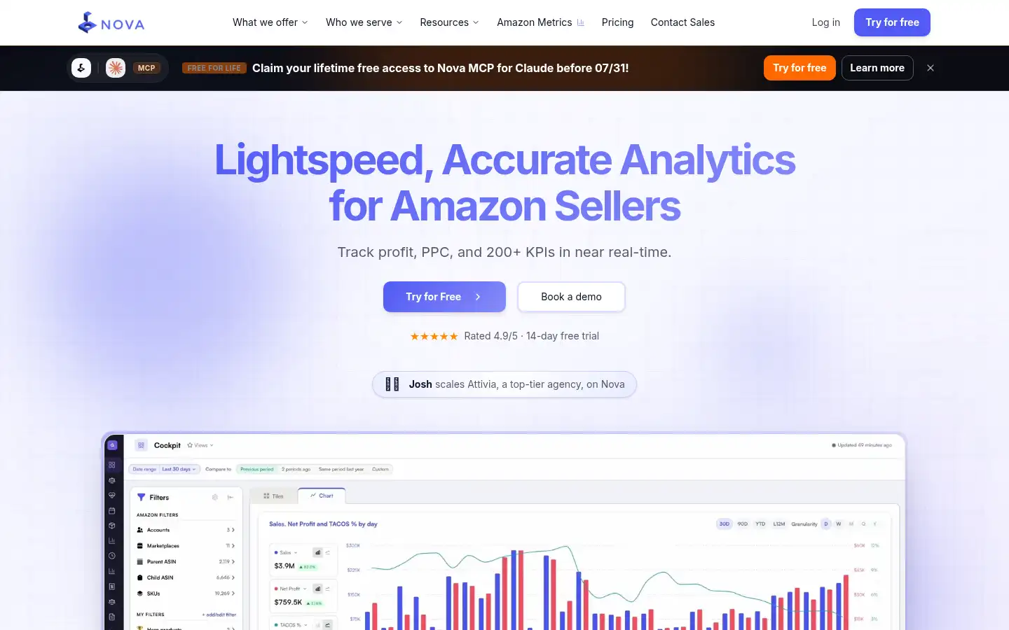 Screenshot of novadata.io