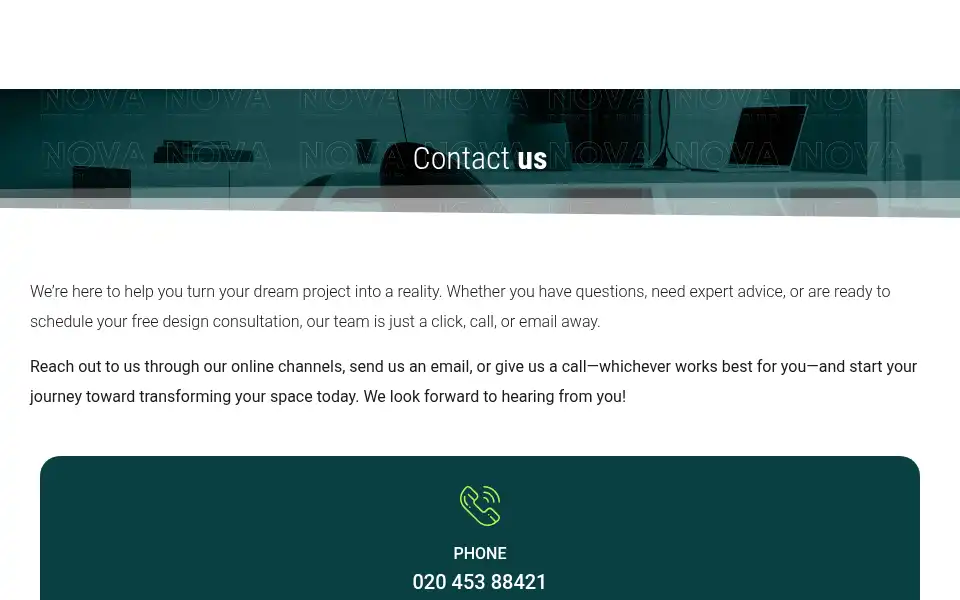 Screenshot of novadesignbuild.co.uk