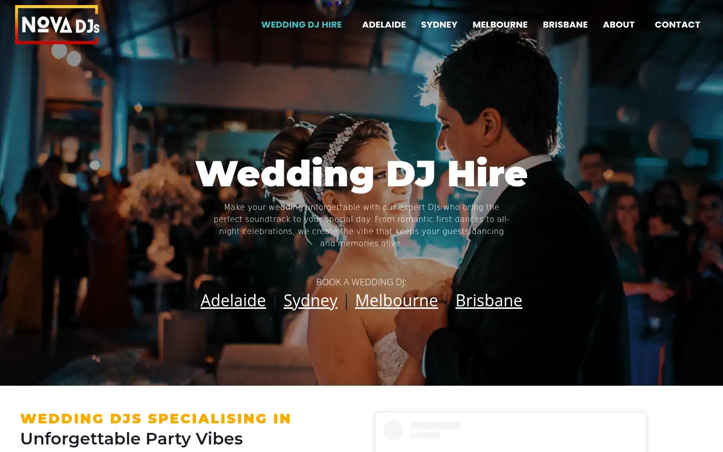 Screenshot of novadjs.com.au