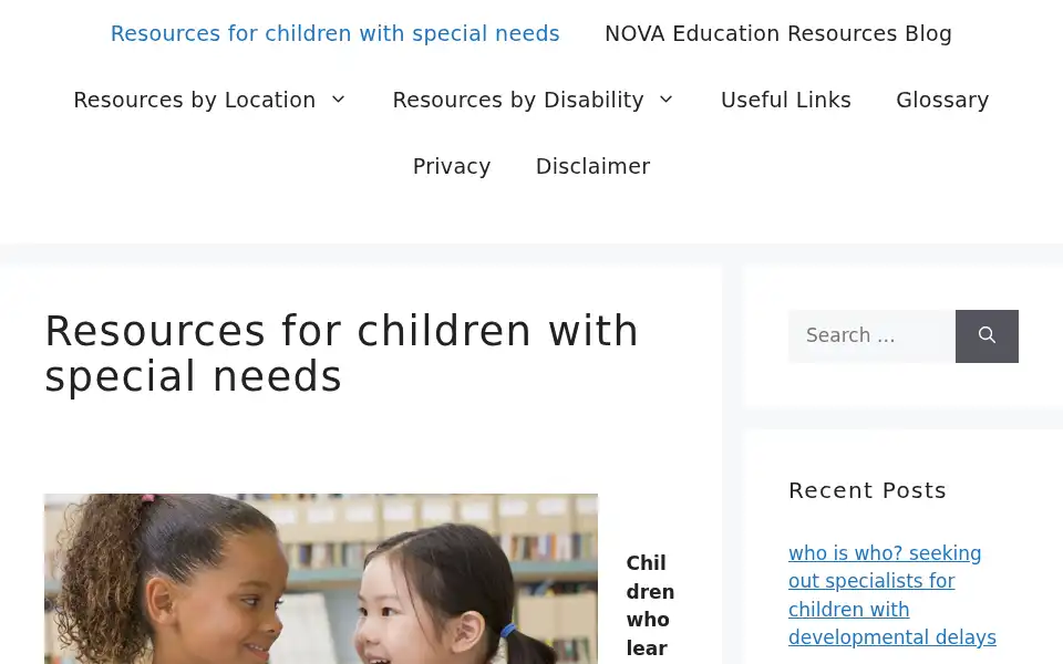 Screenshot of novaeducationresources.com