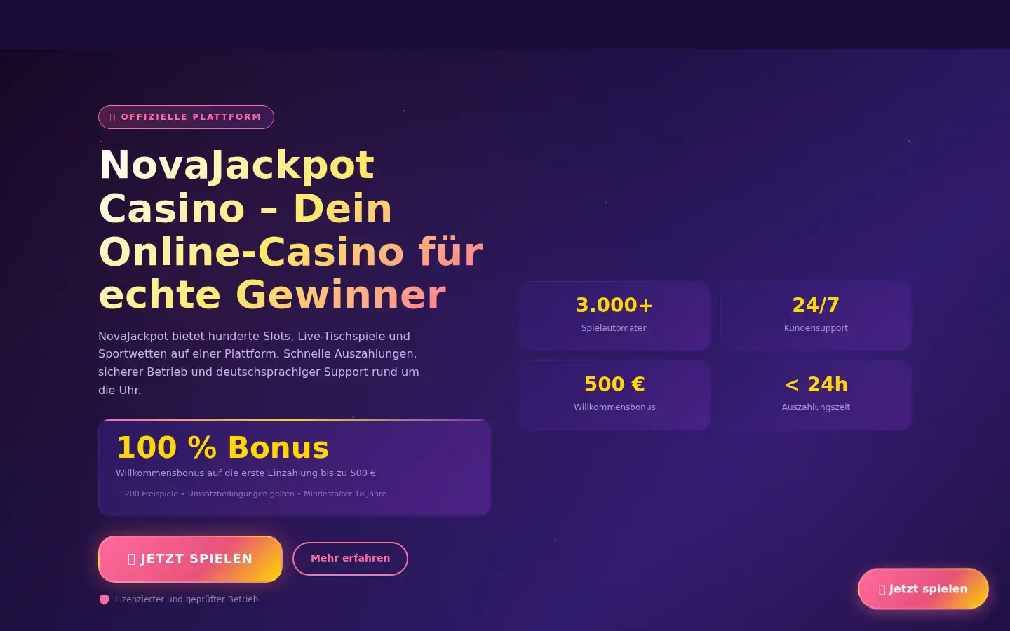 Screenshot of novajackpot.live