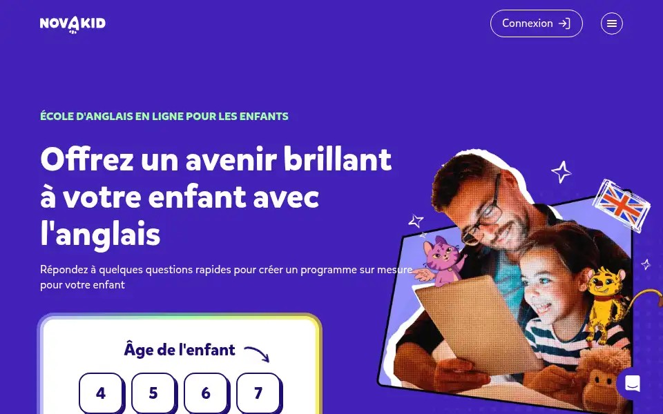Screenshot of novakid.fr