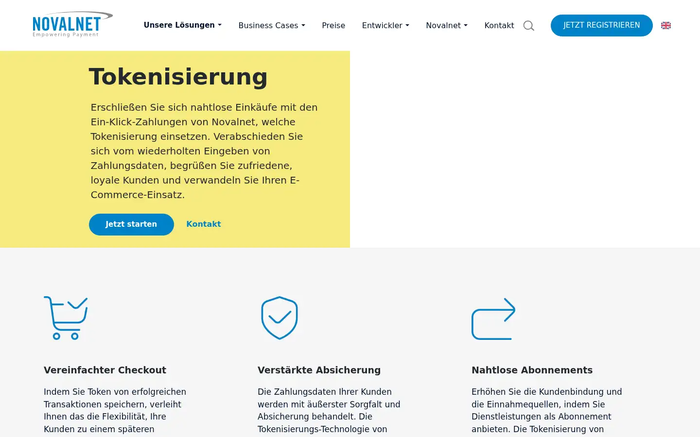 Screenshot of novalnet.de