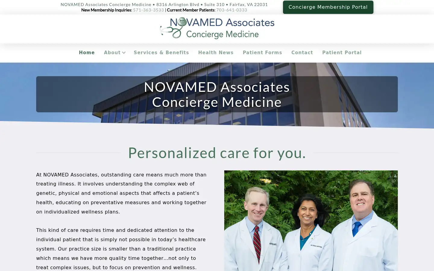 Screenshot of novamedconcierge.com