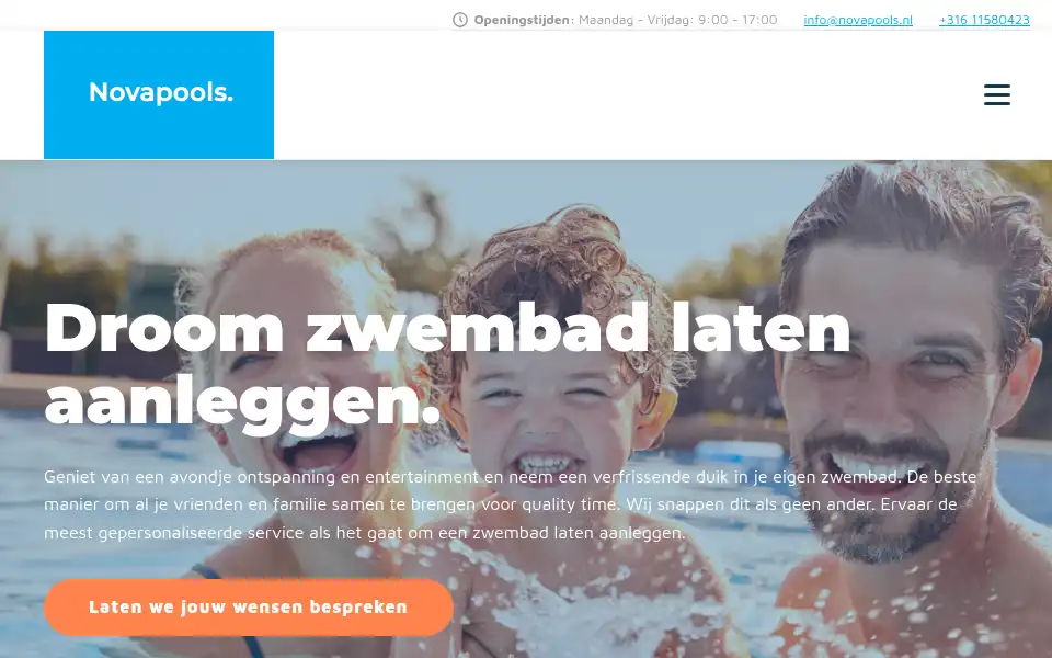 Screenshot of novapools.nl