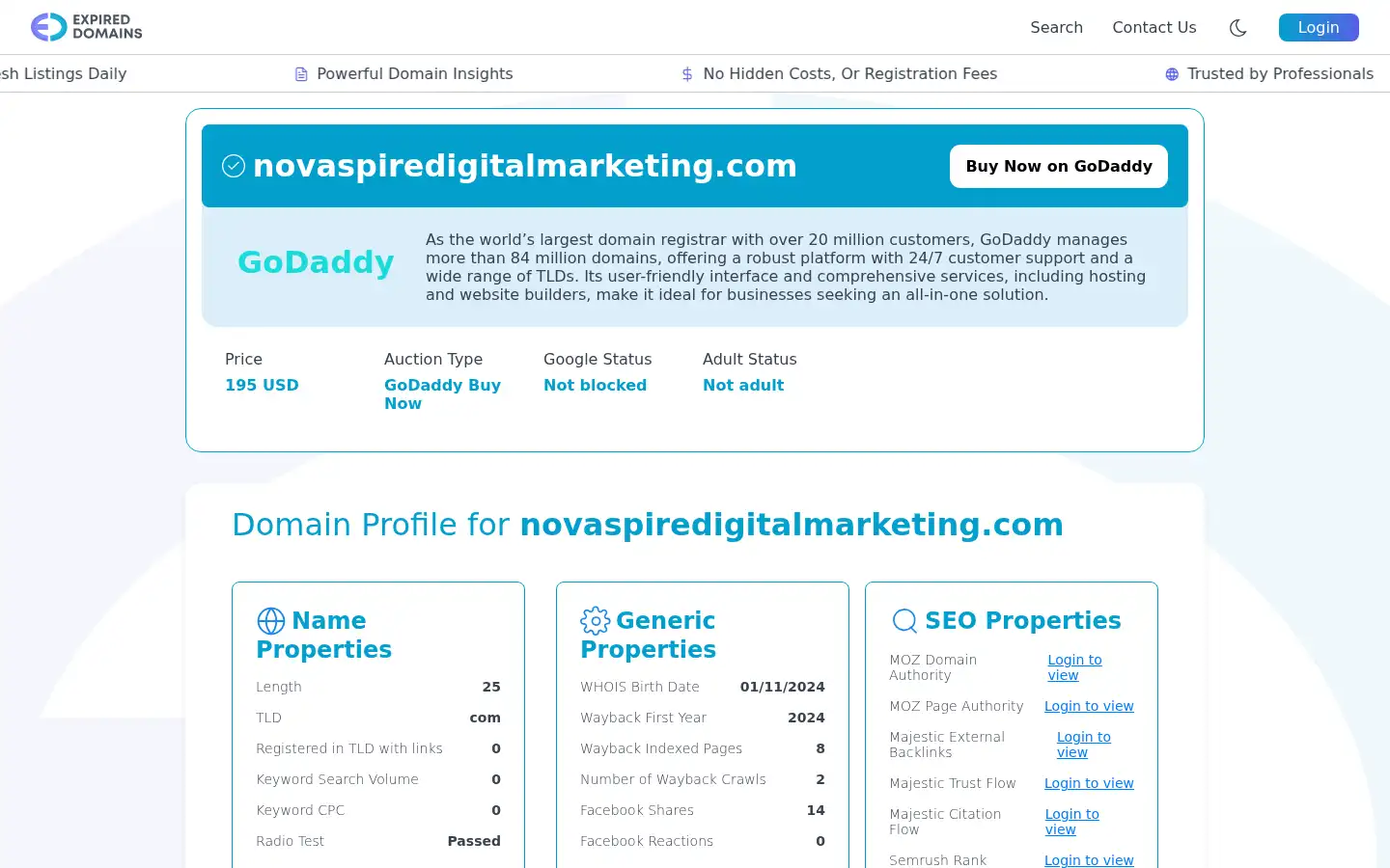Screenshot of novaspiredigitalmarketing.com